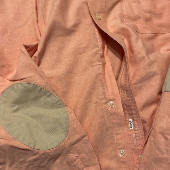 Lightly worn peace dress shirt with tan elbow patches - Picture 2 of 3